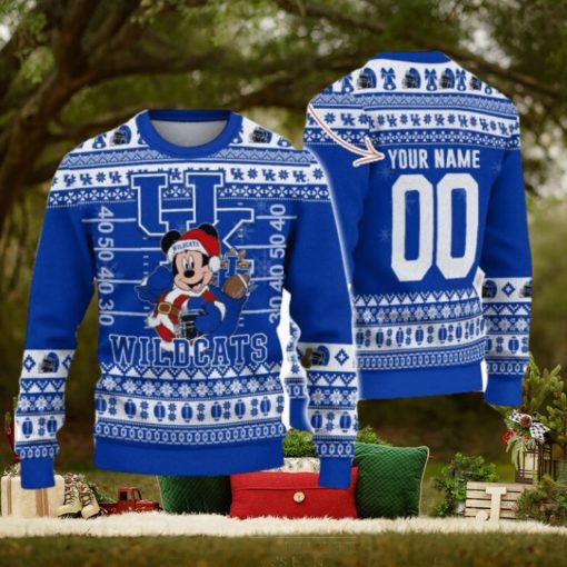 Kentucky Wildcats Mickey Player Custom Name And Number Ugly Christmas Sweater