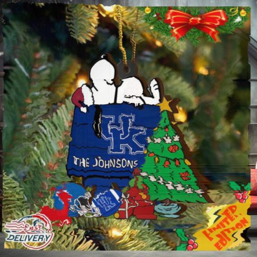 Kentucky Wildcats Snoopy Christmas NCAA Ornament Custom Name
