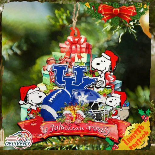 Kentucky Wildcats Snoopy Christmas NCAA Ornament Personalized Your Family Name