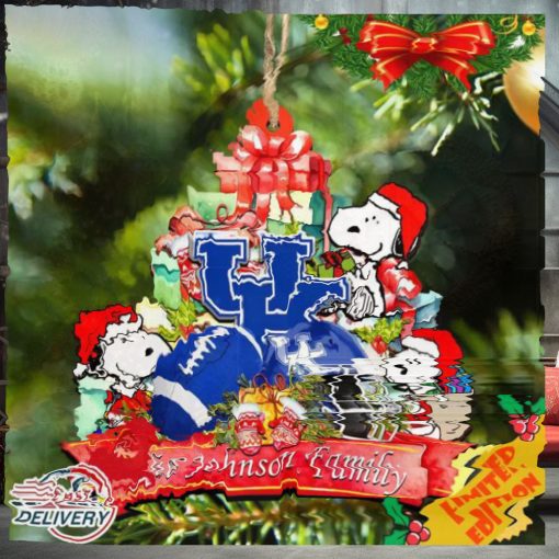 Kentucky Wildcats Snoopy Christmas NCAA Ornament Personalized Your Family Name
