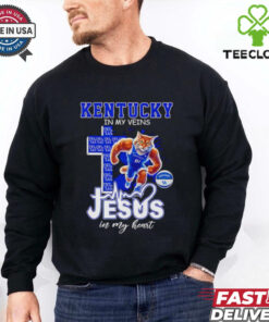 Kentucky in my veins Jesus in my heart basketball mascot shirt