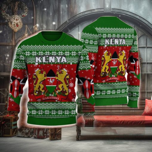 Kenya Knitted Sweater Style All Over Print For Men And Women Gift Christmas Holiday