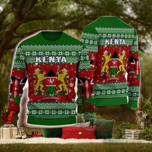 Kenya Knitted Sweater Style All Over Print For Men And Women Gift Christmas Holiday