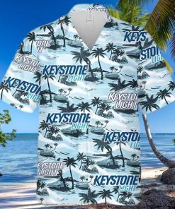 Keystone Light Beer Hawaiian Sea Island Pattern Hawaiian Shirt