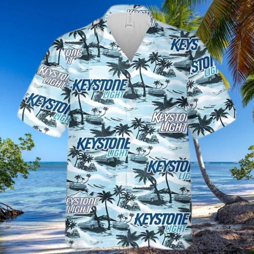 Keystone Light Beer Hawaiian Sea Island Pattern Hawaiian Shirt