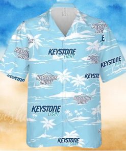 Keystone Light Beer Island Palm Leaves Hawaiian Shirt