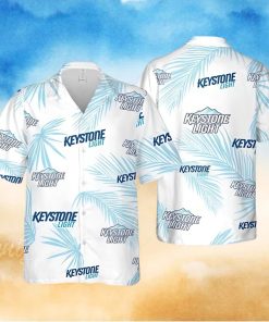 Keystone Light Beer Palm Leaves Pattern Hawaiian Shirt Beach Lovers Gift