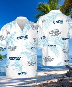 Keystone Light Beer Palm Leaves Pattern Hawaiian Shirt Beach Lovers Gift