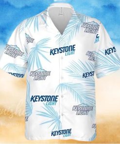 Keystone Light Beer Palm Leaves Pattern Hawaiian Shirt