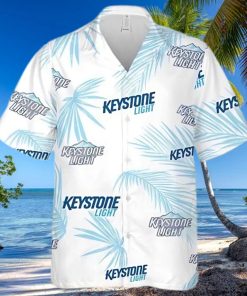 Keystone Light Beer Palm Leaves Pattern Hawaiian Shirt