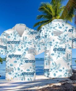 Keystone Light Beer Tropical Flower Pattern Hawaiian Shirt Gift For Beach Trip