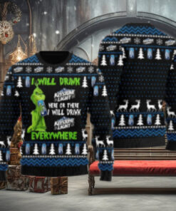 Keystone Light Grinch Will Drink Everywhere Ugly Sweater
