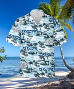 Keystone Light Hawaiian Sea Island Pattern Hawaiian Shirt