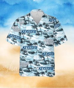 Keystone Light Hawaiian Sea Island Pattern Hawaiian Shirt