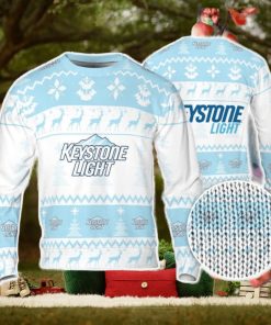 Keystone Light Ugly Sweater Pine Trees n Reindeer Beer Loves ugly Gift Christmas Sweater