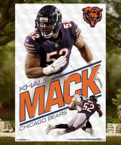 Khalil Mack Crusher Chicago Bears Nfl Quarterback Action Poster
