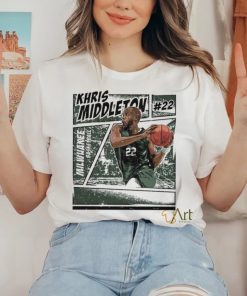 Khris Middleton 22 Milwaukee Bucks basketball comic shirt