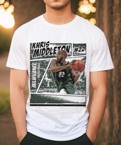 Khris Middleton 22 Milwaukee Bucks basketball comic shirt