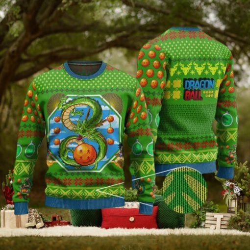 Kid Goku & Shenron Green Ugly Xmas Sweater