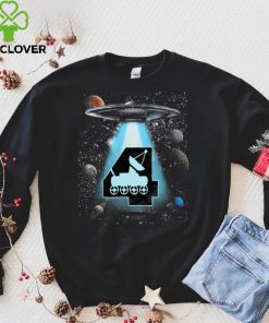 Kids 4th Birthday Shirt For Boys 4 Years Galaxy Spaceship UFO T Shirt