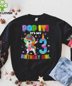 Kids Im 3 Years Old 3rd Birthday Unicorn Dabbing Girls Pop It T Shirt