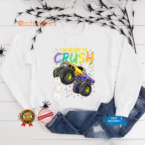 Kids I’m Ready to Crush 3 Monster Truck 3rd Birthday Gifts Boys T Shirt
