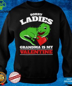 Kids Valentines Day Dino T rex Grandma Is My Valentine Toddler T Shirt tee