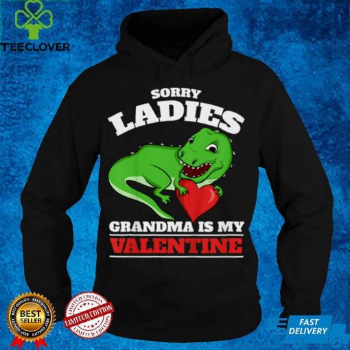 Kids Valentines Day Dino T rex Grandma Is My Valentine Toddler T Shirt tee