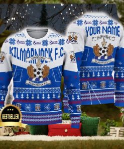 Kilmarnock FC Ugly Christmas Sweater Logo Custom Name Gift Fans