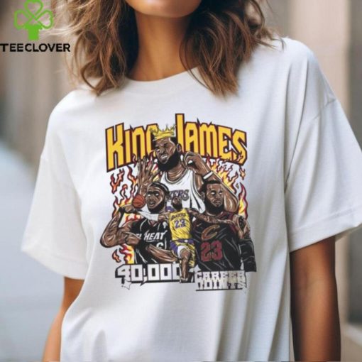 King Lebron James 40000 Career Points Fire T Shirt