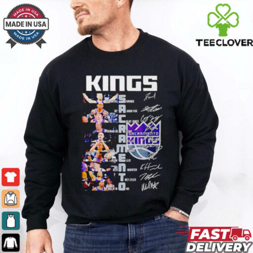 Kings Sacramento Domantas Sabonis De’aaron Fox Colby Jones signatures shirt
