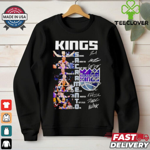 Kings Sacramento Domantas Sabonis De’aaron Fox Colby Jones signatures shirt