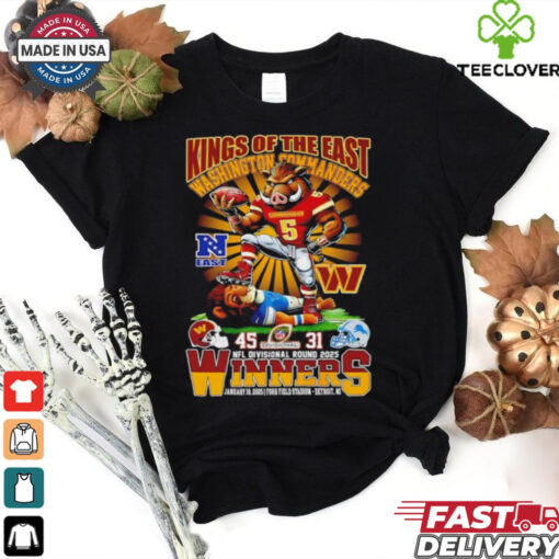 Kings of the East Washington Commanders vs Detroit Lions Mascots NFL Divisional Round 2025 Winners shirt