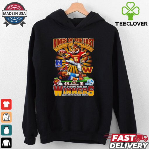 Kings of the East Washington Commanders vs Detroit Lions Mascots NFL Divisional Round 2025 Winners shirt