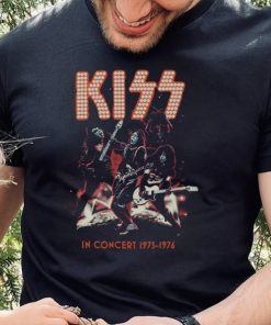 Kiss Band In Concert 1975 1976 World Tour Black Unisex Cotton T shirt
