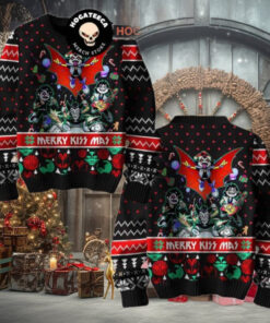 Kiss Band Merry KISSmas Bat Devil Christmas Sweater Chirstmas Gifts 2024 Xmas For Family And Friends Ugly Sweater