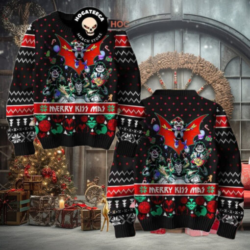 Kiss Band Merry KISSmas Bat Devil Christmas Sweater Chirstmas Gifts 2024 Xmas For Family And Friends Ugly Sweater