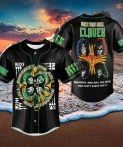 Kiss Band Shamrock And Roll All Nite And Party Every Day Custom Baseball Jersey