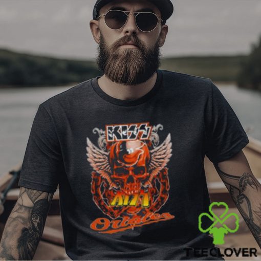 Kiss Skull Angel Wings Baltimore Orioles T Shirt