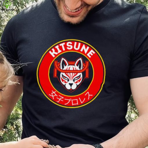 Kitsune professional wrestler logo cartoon shirt