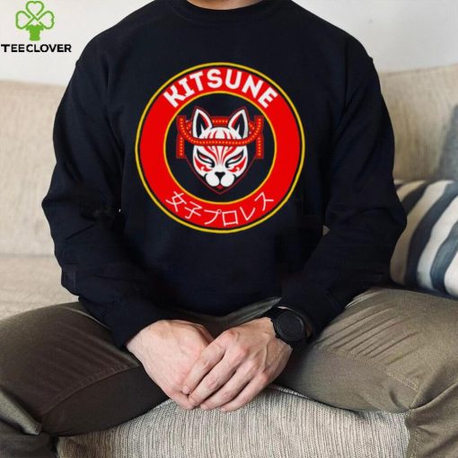 Kitsune professional wrestler logo cartoon shirt