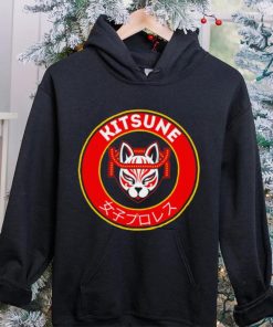Kitsune professional wrestler logo cartoon shirt