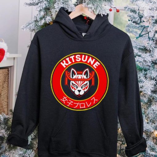 Kitsune professional wrestler logo cartoon shirt