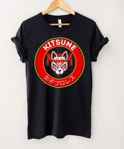 Kitsune professional wrestler logo cartoon shirt