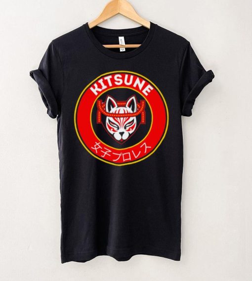 Kitsune professional wrestler logo cartoon shirt