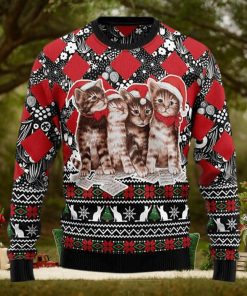 Kitten Singing Together 2023 Ugly Christmas Sweater