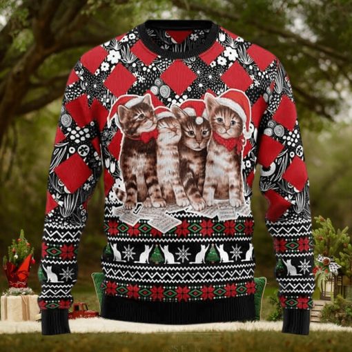Kitten Singing Together 2023 Ugly Christmas Sweater