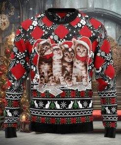 Kitten Singing Together 2023 Ugly Christmas Sweater