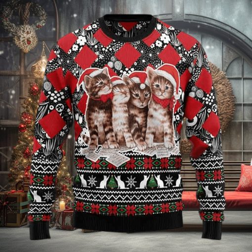 Kitten Singing Together 2023 Ugly Christmas Sweater