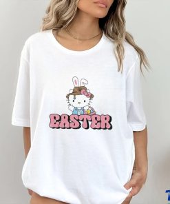 Kitty wearing hat Easter holding a basket of eggs shirt 1 Kitty wearing hat Easter holding a basket of eggs shirt